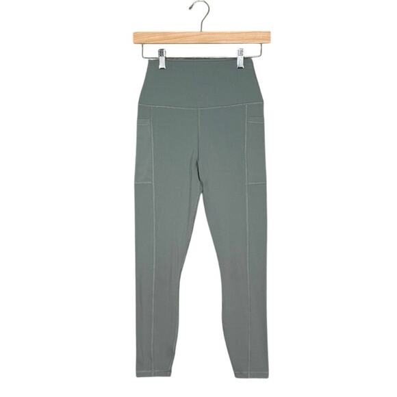 Spiritual Gangster Leggings | High Rise Green Yoga Pants w/ Side Pockets | Small - Picture 1 of 10